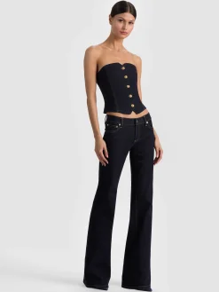 Alice and Olivia CROP TOPS*KELCEY STRAPLESS DENIM VEST