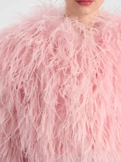 Alice and Olivia JACKETS*KIDMAN FEATHERED JACKET BLACK