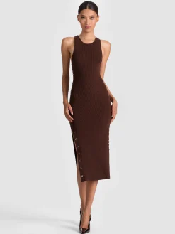 Alice and Olivia MIDI*LALITA RACERBACK TANK DRESS BLACK