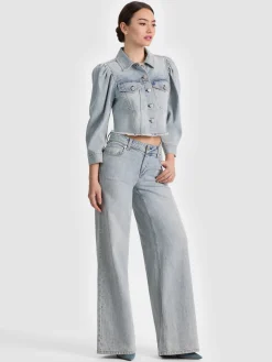 Alice and Olivia DENIM*LANA DENIM JACKET WHITE