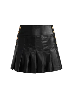 Alice and Olivia MINI*LANNA VEGAN MINI SKIRT CAMEL