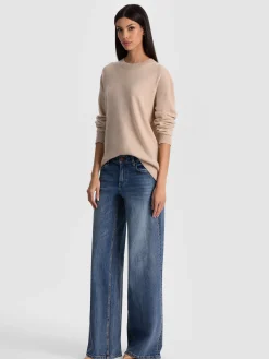 Alice and Olivia PULLOVERS*LAURA CASHMERE PULLOVER GREY MINERAL