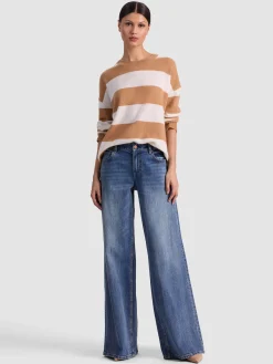 Alice and Olivia PULLOVERS*LAURA CASHMERE PULLOVER GREY MINERAL