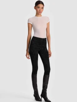 Alice and Olivia LEATHER AND SUEDE*LENNOX SUEDE LEGGING BLACK