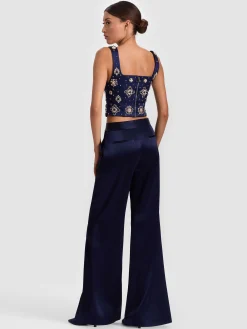 Alice and Olivia TANKS*LILIANNA EMBELLISHED CORSET TOP BLACK