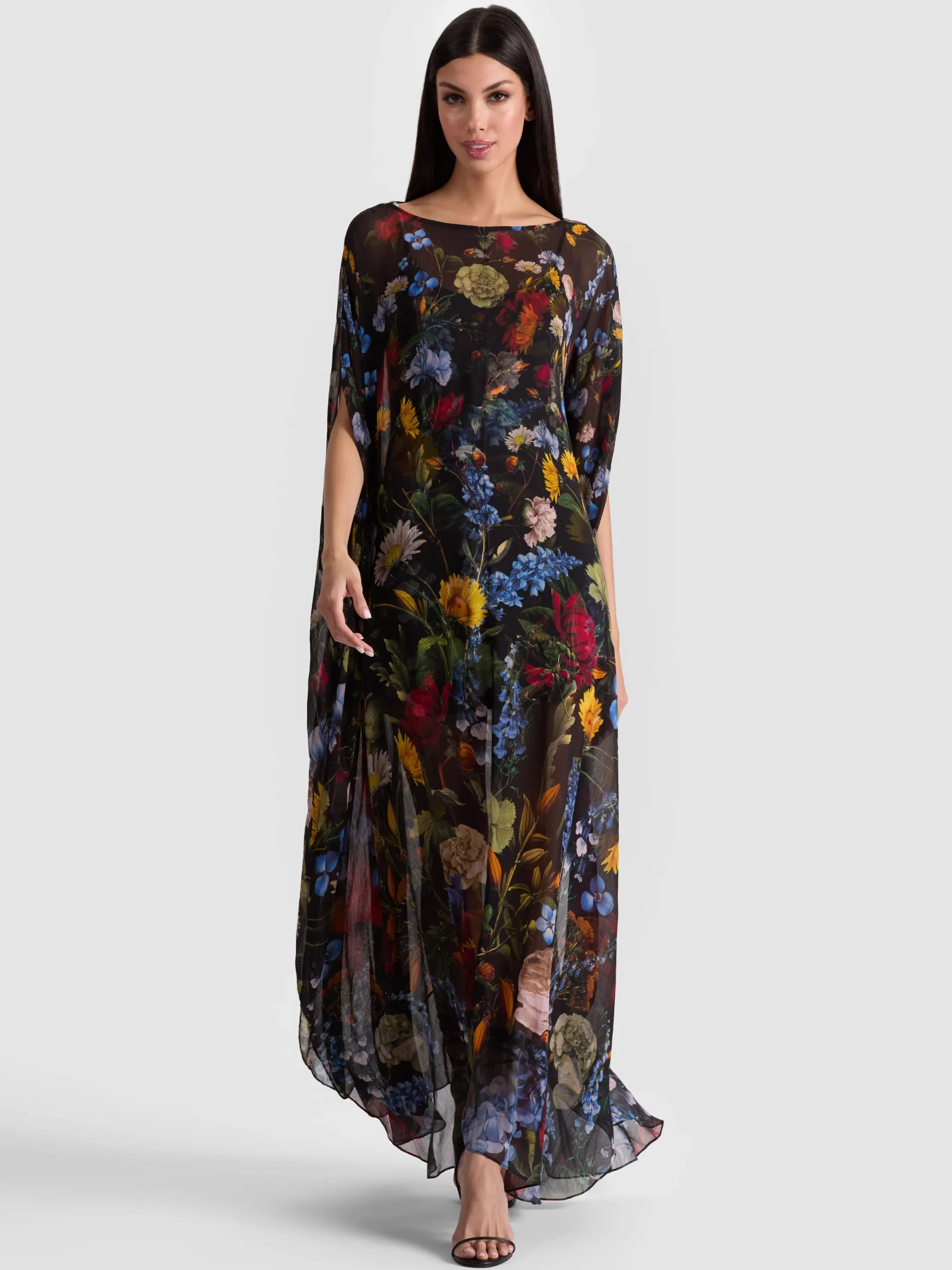Alice and Olivia MAXI*LINN CAPE MAXI DRESS OXBLOOD