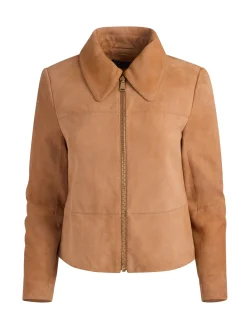 Alice and Olivia LEATHER + SUEDE*LOGAN SUEDE COAT SAGE