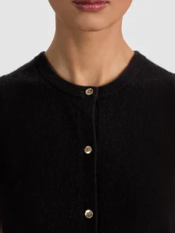 Alice and Olivia CARDIGANS*LOLY BUTTON FRONT CASHMERE VEST GREY MINERAL