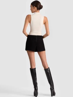 Alice and Olivia MINI*MACE SUEDE MINI SKORT MOCHA