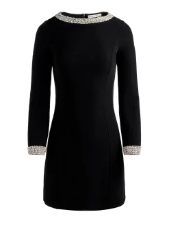 Alice and Olivia MINI*MAILYNN EMBELLISHED TRIM MINI DRESS