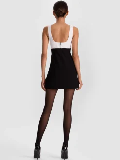 Alice and Olivia MINI*MANDY MINI DRESS OFF WHITE