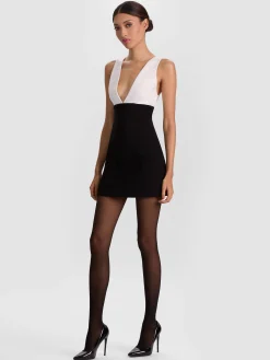 Alice and Olivia MINI*MANDY MINI DRESS OFF WHITE