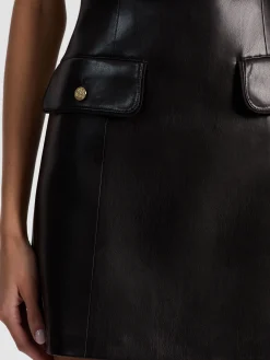 Alice and Olivia MINI*MARCELLA VEGAN MINI DRESS WHITE