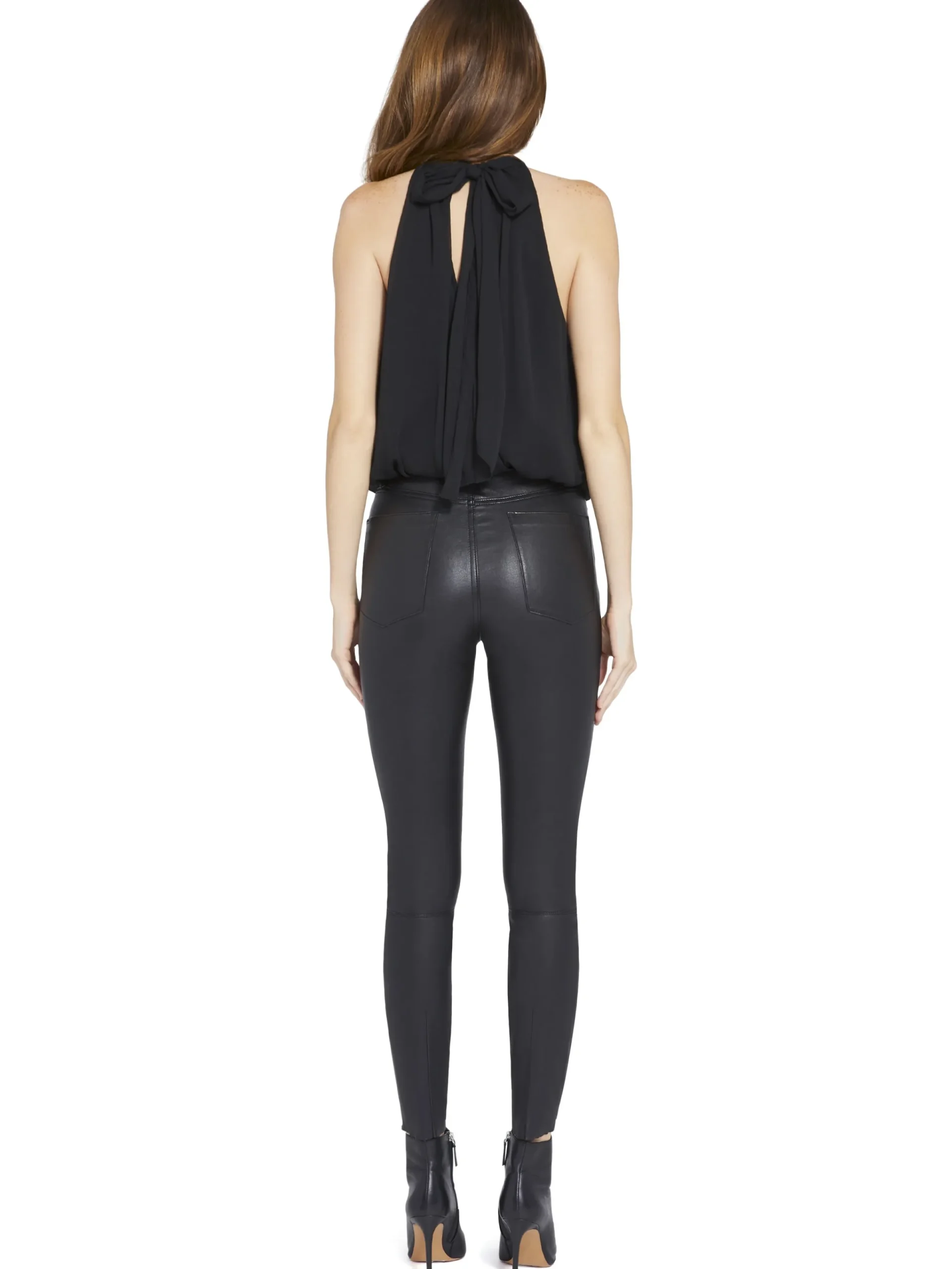 Alice and Olivia ANDREW PANT|JADE MESH BUTTON DOWN*MARIS HALTER TOP WHITE