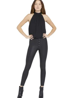 Alice and Olivia ANDREW PANT|JADE MESH BUTTON DOWN*MARIS HALTER TOP WHITE