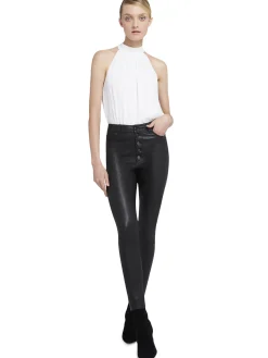 Alice and Olivia ANDREW PANT|JADE MESH BUTTON DOWN*MARIS HALTER TOP BLACK