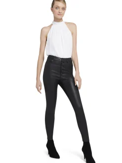 Alice and Olivia ANDREW PANT|JADE MESH BUTTON DOWN*MARIS HALTER TOP BLACK