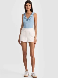 Alice and Olivia TANKS*MARNIE RUFFLE TANK ROCKSTAR BLUE