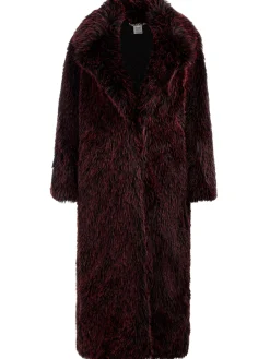 Alice and Olivia COATS*MARVIN FAUX FUR MAXI COAT BLACK