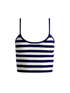 Alice and Olivia CROP TOPS*MAUDE STRIPED BRALETTE SOFT WHITE