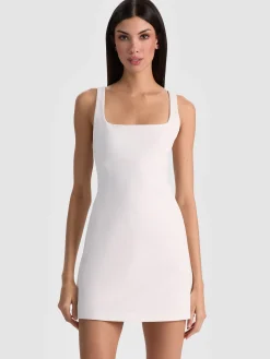 Alice and Olivia MINI*MIKAELA MINI DRESS OFF WHITE