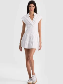 Alice and Olivia MINI*MILA DENIM MINI DRESS WHITE