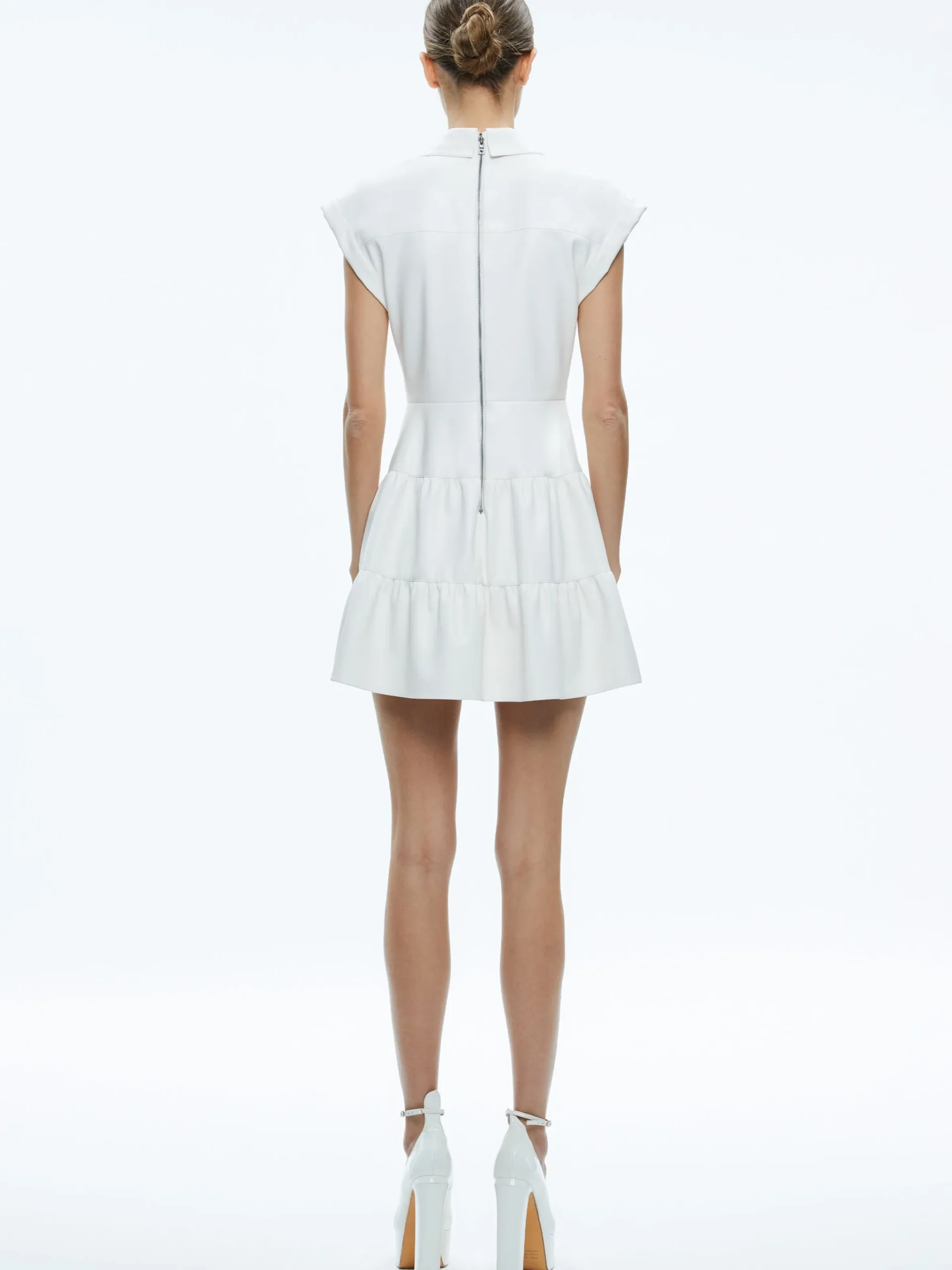 Alice and Olivia MINI*MILA VEGAN MINI DRESS BLACK