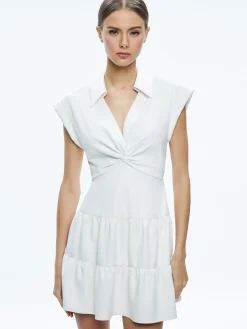 Alice and Olivia MINI*MILA VEGAN MINI DRESS BLACK