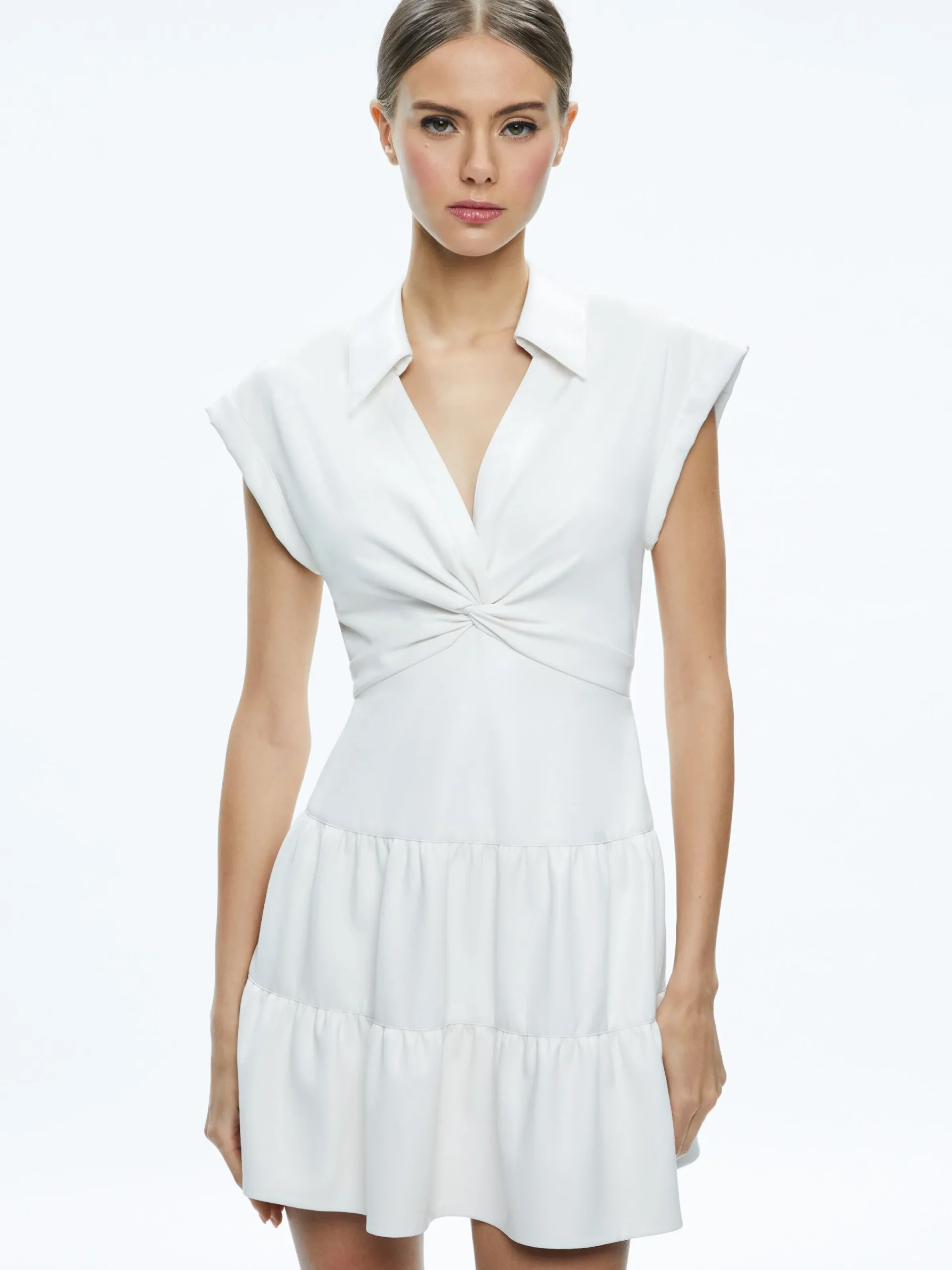 Alice and Olivia MINI*MILA VEGAN MINI DRESS BLACK