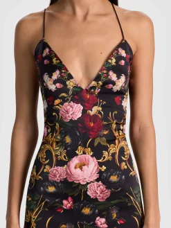 Alice and Olivia MAXI*MILTA MERMAID SLIP DRESS BLACK