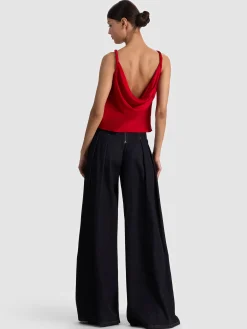 Alice and Olivia TANKS*MONIQUE TWIST STRAP TANK ALMOND