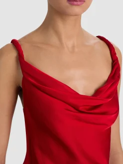 Alice and Olivia TANKS*MONIQUE TWIST STRAP TANK ALMOND