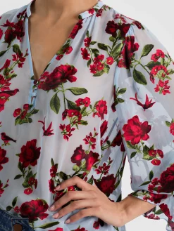 Alice and Olivia BLOUSES*MORANNE BLOUSE GREY MINERAL