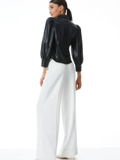 Alice and Olivia NATIONAL BOSS DAY*NADINE VEGAN TOP BLACK