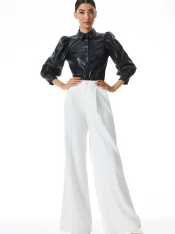 Alice and Olivia NATIONAL BOSS DAY*NADINE VEGAN TOP BLACK