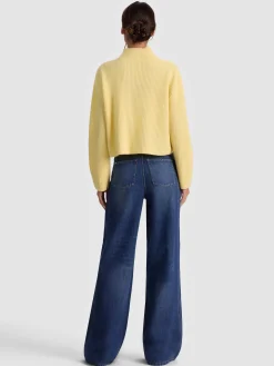 Alice and Olivia PULLOVERS*NANCE CASHMERE TURTLENECK PRALINE/ECRU