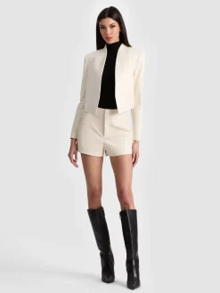 Alice and Olivia LEATHER + SUEDE*NEW HARVEY LEATHER JACKET MOCHA