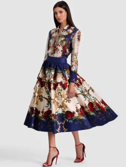 Alice and Olivia MIDI*NILDA VOLUMINOUS SKIRT VISIONARY