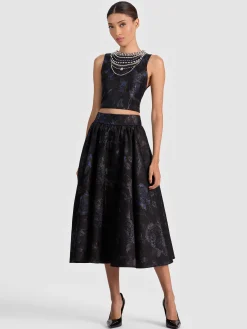 Alice and Olivia MIDI*NILDA VOLUMONOUS SKIRT OXBLOOD