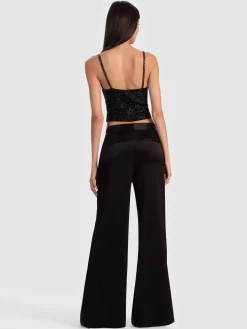 Alice and Olivia TANKS*NINA EMBELLISHED BUSTIER TOP MIDNIGHT BLUE