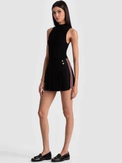 Alice and Olivia MINI*NOAH SKORT WITH SIDE STRIPE SOFT WHITE