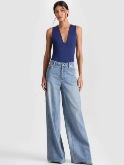 Alice and Olivia BODYSUITS*OLEA BODYSUIT MOCHA