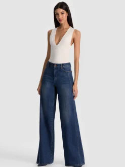 Alice and Olivia BODYSUITS*OLEA BODYSUIT MOCHA