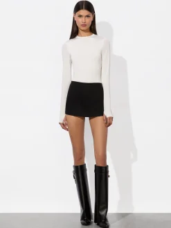 Alice and Olivia BODYSUITS*OLEA LONG SLEEVE BODYSUIT BLACK