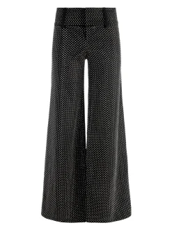 Alice and Olivia WIDE LEG*OLIVIA EMBELLISHED WIDE LEG PANT OFF WHITE