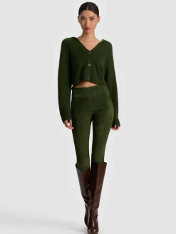 Alice and Olivia LEATHER AND SUEDE*OLIVIA SUEDE LEGGING MIDNIGHT BLUE