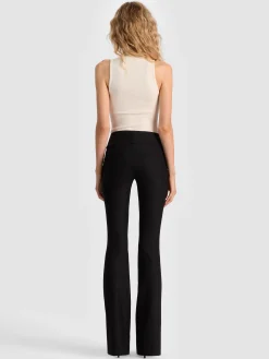 Alice and Olivia ANDREW PANT|JADE MESH BUTTON DOWN*OLIVIA WOOL BOOTCUT PANT WHITE