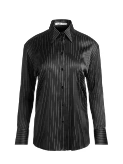 Alice and Olivia BLOUSES*PERFECT BUTTON DOWN BLACK/OFF WHITE