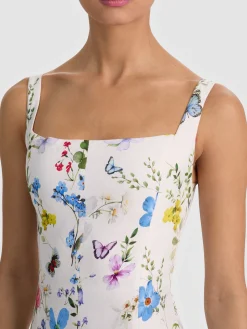 Alice and Olivia MIDI*POLLY FLARED MIDI DRESS