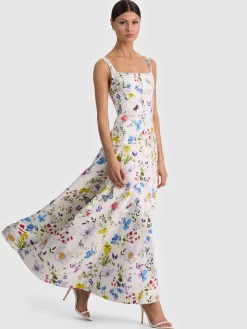 Alice and Olivia MIDI*POLLY FLARED MIDI DRESS